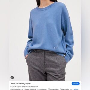 Claudie Pierlot Blue 100% Cashmere Sweater
Fits like a size small.